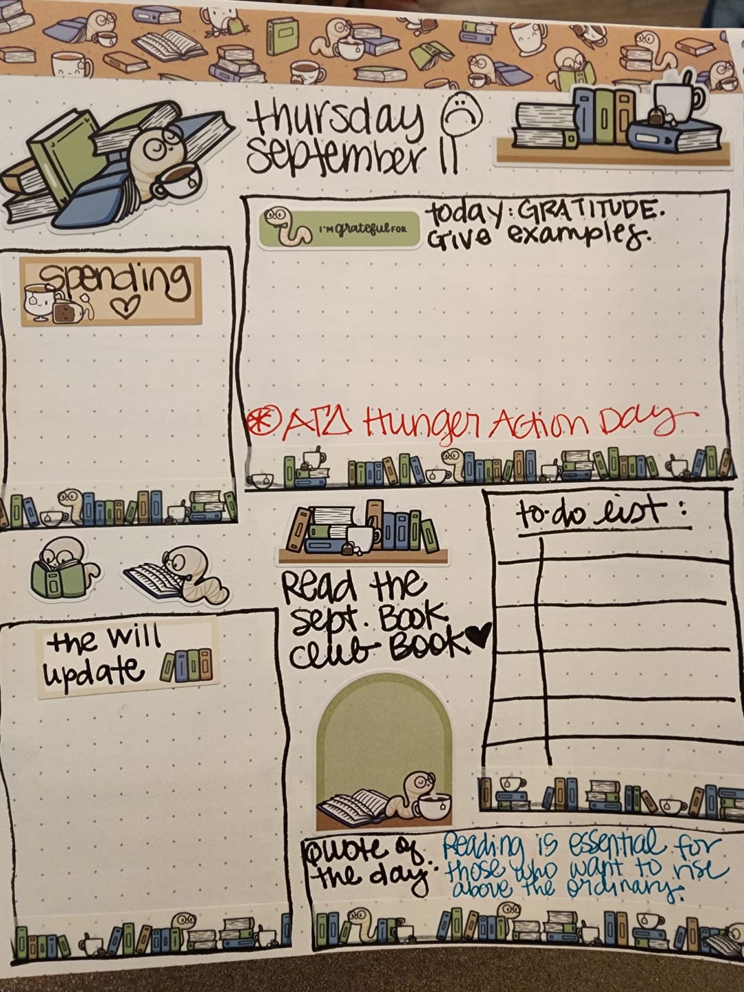 Customer photo review of Cozy Bookworm - Banners Planner Stickers