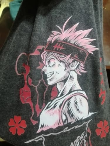 Customer photo review of BLC Anime Graphic T-Shirt – Vintage Cotton Oversized Washed Tee