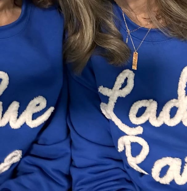 Customer photo review of Custom College Chenille Team Name Embroidered Sweatshirt