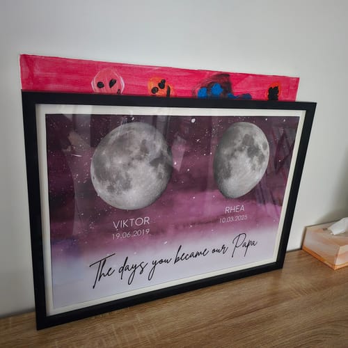 Customer photo review of Starry Night Custom Birth Moon Phase The Days You Became Our Dad - Personalized Poster - Gift For Dad, Gift For Husband, Gift For Grandpa
