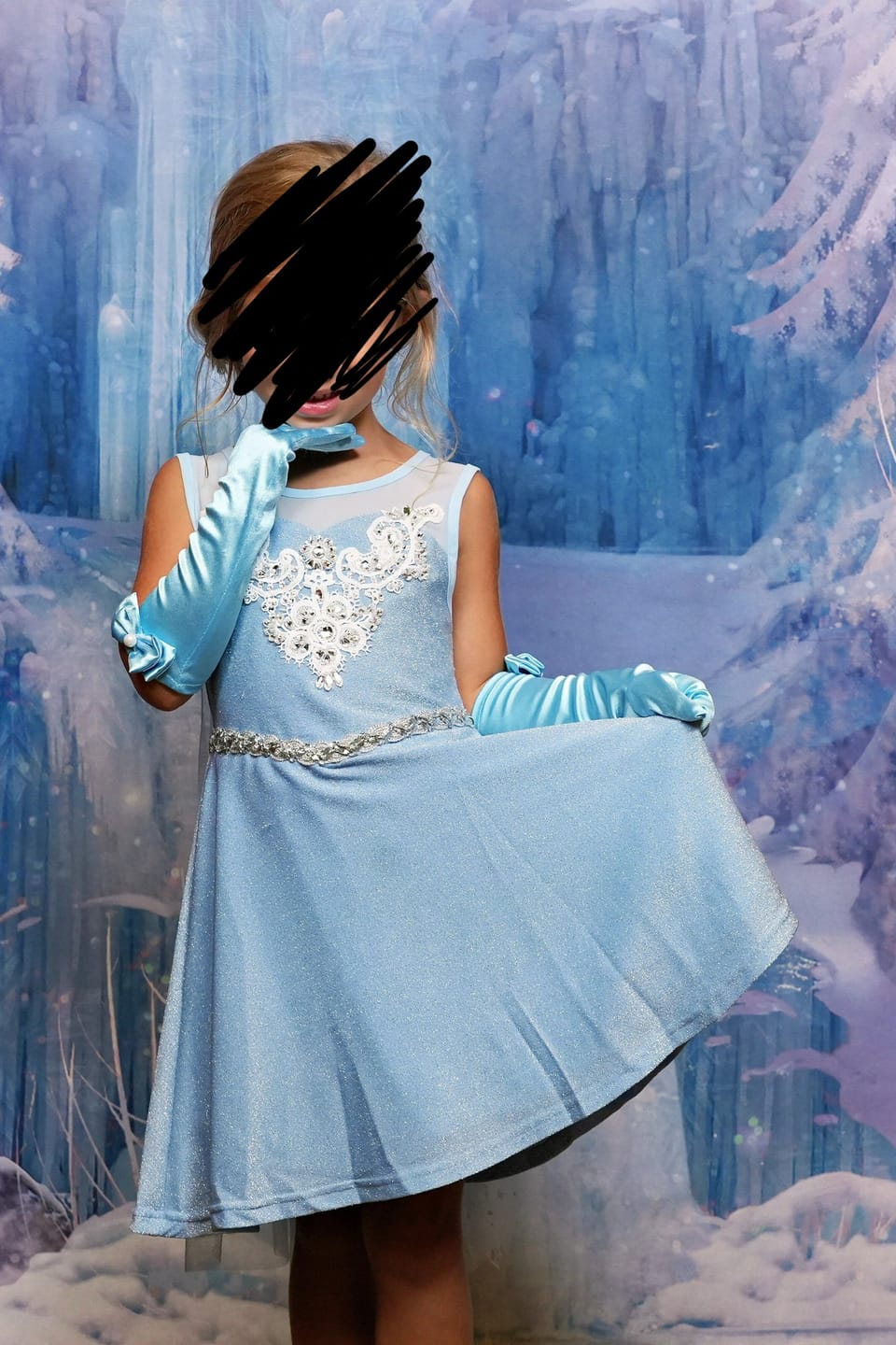 Customer photo review of Portrait Petites Ice Queen Twirl Length Gown