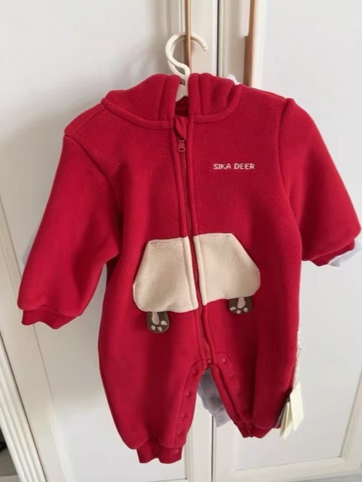 Customer photo review of Dave&Bella Baby Girls/Boys Autumn Zoo Series Soft Fleece One-Pieces Romper