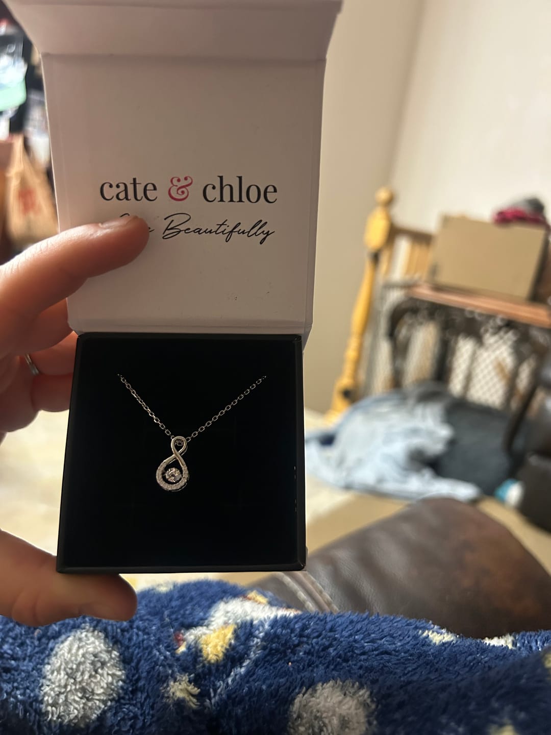 Customer photo review of Martha 18k White Gold Plated Infinity Dancing Pendant Necklace with Swarovski Crystals