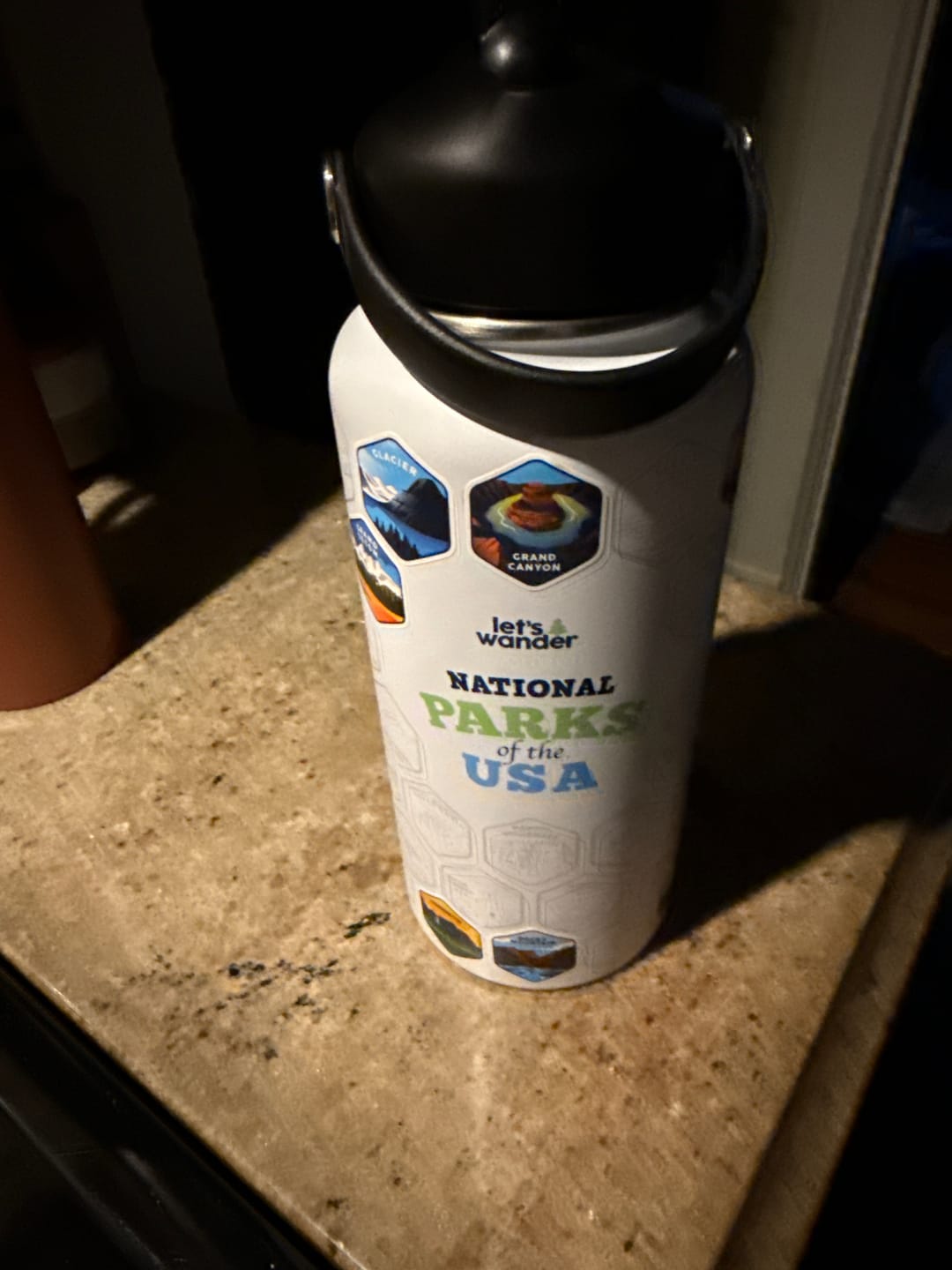 Customer photo review of Lets Wander™ National Parks Water Bottle + Stickers
