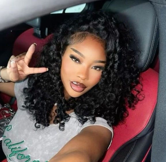 Customer photo review of Wavymy Burmese Curly Drawstring Half Wigs Seamless Flip Over Wig Beginner Friendly No Lace No Glue Human Hair 180% Density