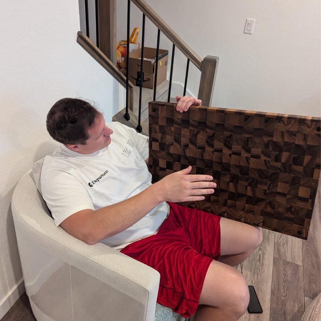 Customer photo review of Personalized Double-sided Walnut  End Grain Cutting Board