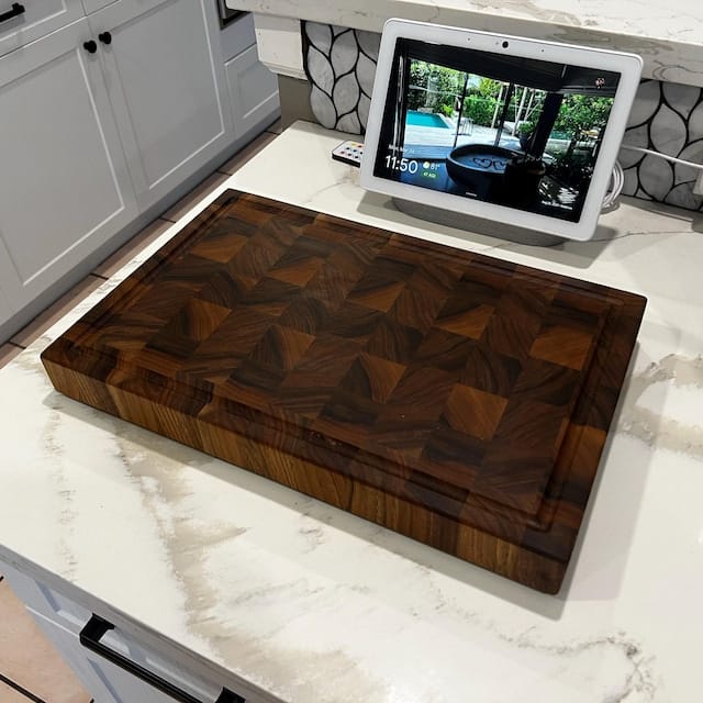 Customer photo review of Personalized Double-sided Walnut  End Grain Cutting Board