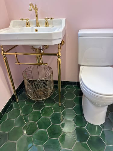 Customer photo review of Large Hexagons Olive Green - Small Batch of 41.5sf