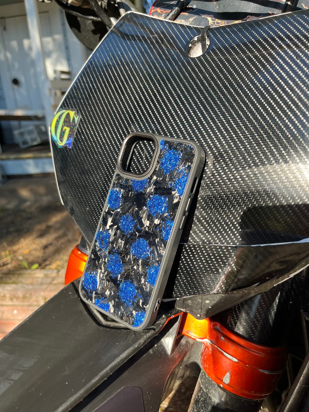 Customer photo review of Forged Carbon Blue