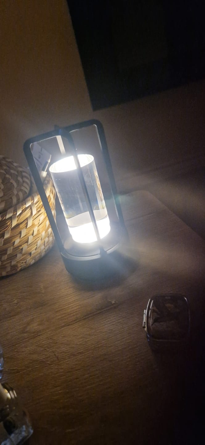 Customer photo review of Modern Cordless Metal Nordic Desk & Table Lamp - Cordless, Rechargeable, LED with Touch Control & Dimming Feature, Suitable for Bedroom, Home, Outdoor - Ideal Night Light for Restaurant and Home Usage