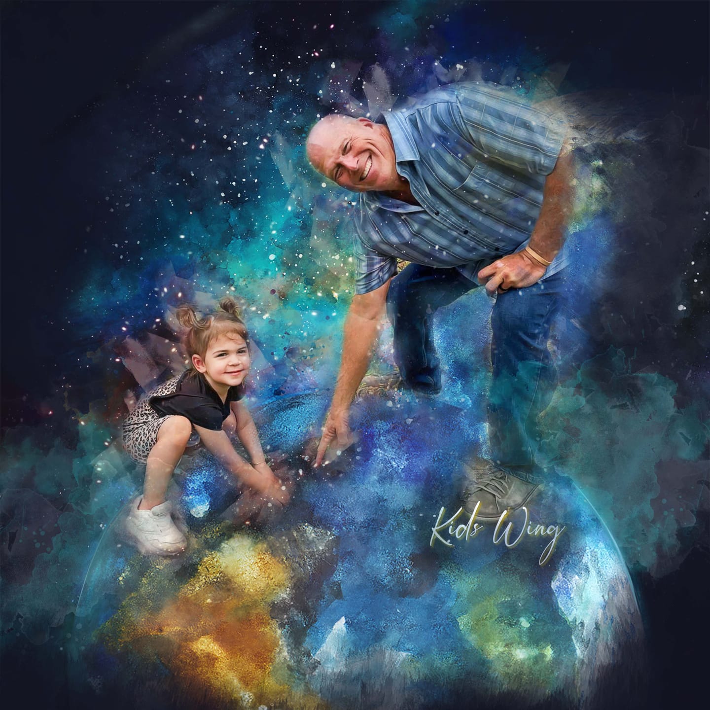 Customer photo review of Watercolor Pet Art - Pet Galaxy (PG)