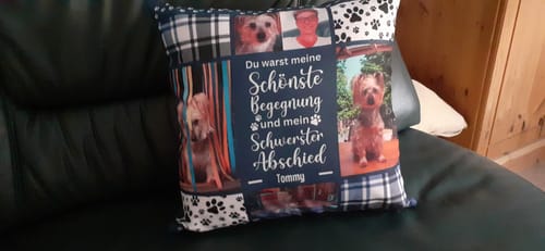 Customer photo review of Die schönste Erinnerung - Individuelles Kissen