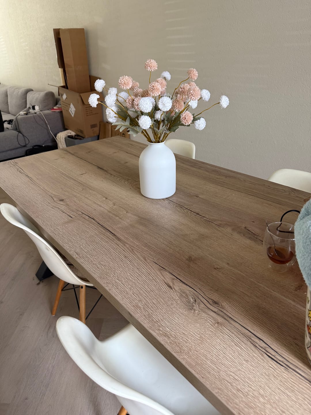 Customer photo review of Zijden Kiku Bloemen - Beige Mix