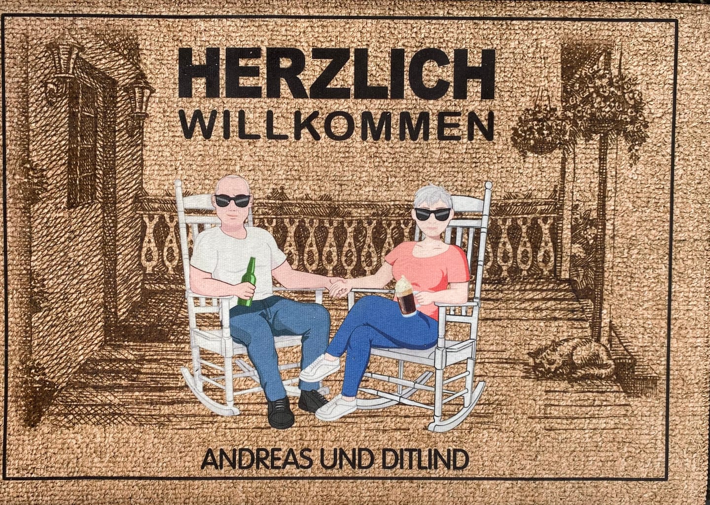 Customer photo review of Herzlich Willkommen - Paar-Fußmatte