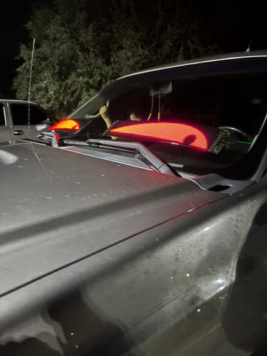 Customer photo review of LED Windshield Eyes - Transform Your Truck Into a Beast