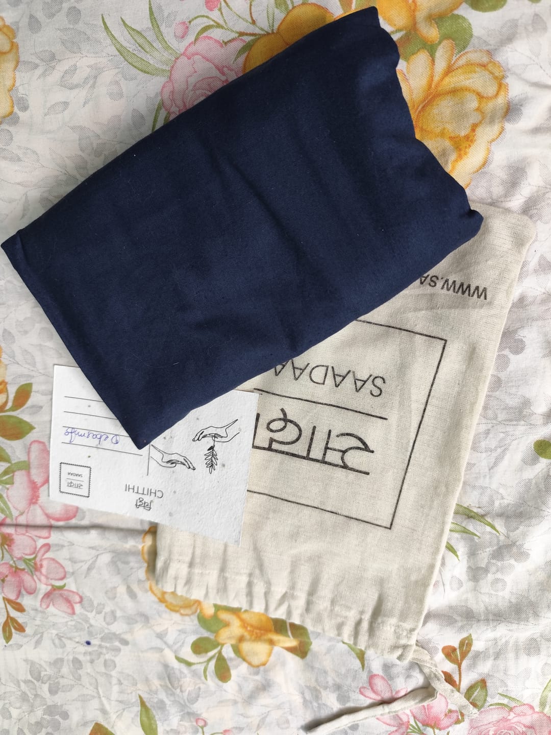Customer photo review of Women Navy Blue Airy Linen Straight Pant