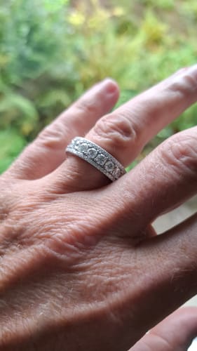 Customer photo review of MOISSANITE ICED BAND RING.
