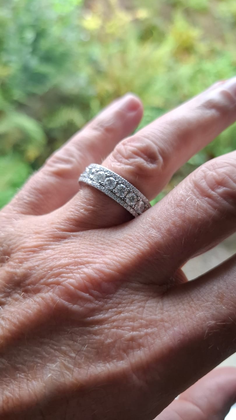 Customer photo review of MOISSANITE ICED BAND RING.