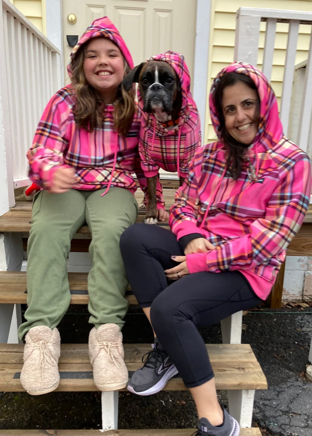 Customer photo review of Pink Plaid Human Hoodie