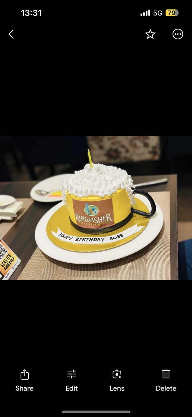 Customer photo review of Beer Custom Cake