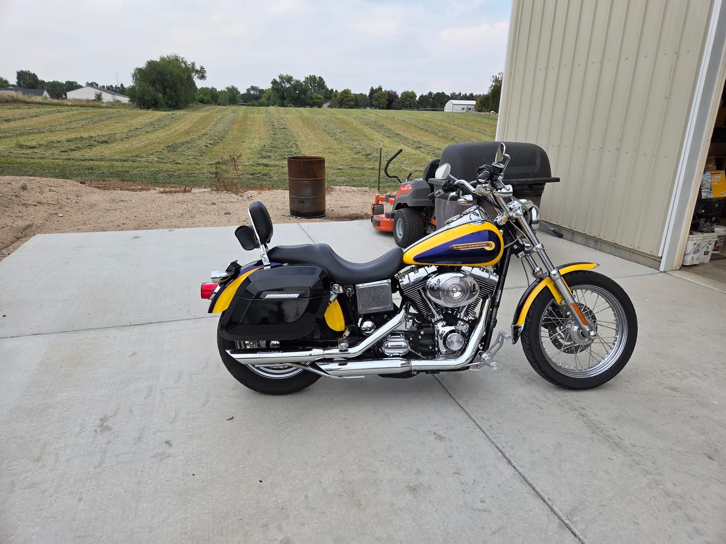 Customer photo review of 36L - Lamellar Raven Extra Large Shock Cut-out Painted Hard Saddlebags for Harley Dyna Low Rider FXDL/I