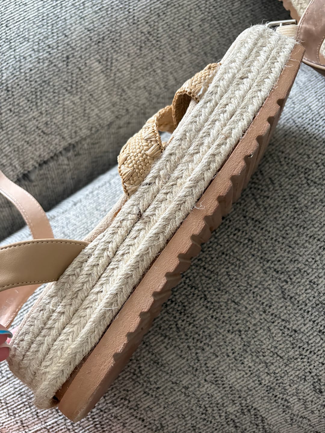 Customer photo review of Tan Jemma Espadrille Sandals