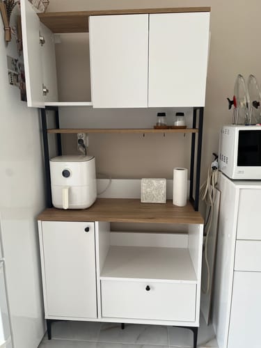 Customer photo review of Rani JE159 Çok Amaçlı Dolap 4 Kapaklı 1 Çekmeceli Kiler Mutfak Dolabı Beyaz - Sepet Ceviz