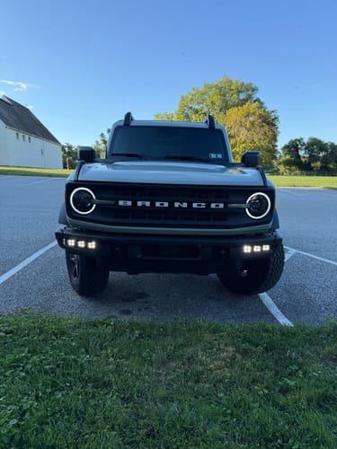 Customer photo review of Rough Country 51088 LED Light Kit | Fog Mount | Triple 2" Black Pair | Amber DRL | Ford Bronco (21-25)