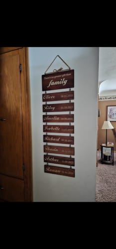 Customer photo review of Custom Name Slat (Add On For Existing Sign)｜2024 Version Engraved Design