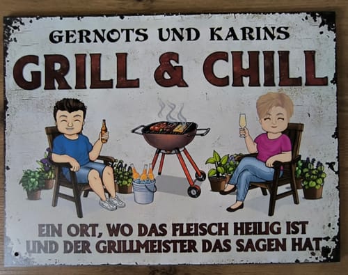 Customer photo review of Mein Grillplatz - Personalisiertes Gartenschild
