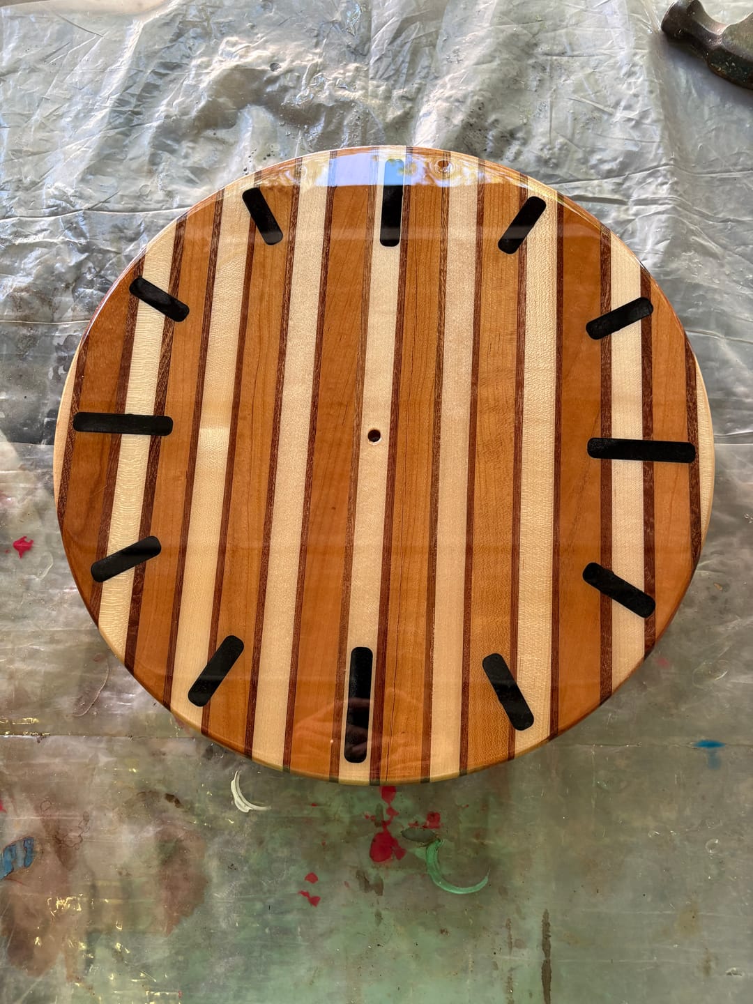Customer photo review of 16" Circle + Clock Dials Style 2 Acrylic Router Template