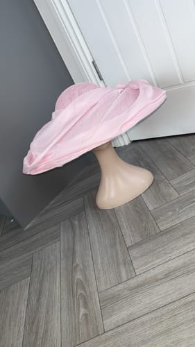 Customer photo review of UK Made Sinamay Wide Down Brim Hat Base HA098