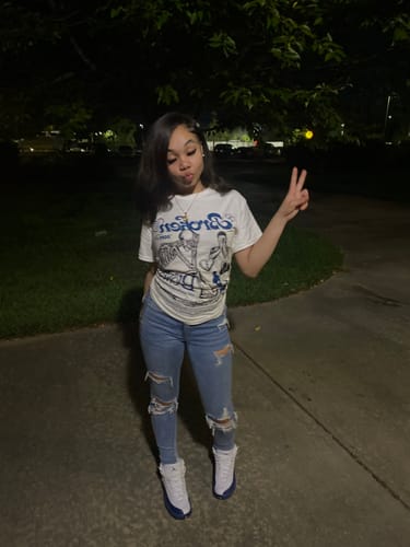 Customer photo review of French Blue 12s DopeSkill T-Shirt Broken Bones Graphic