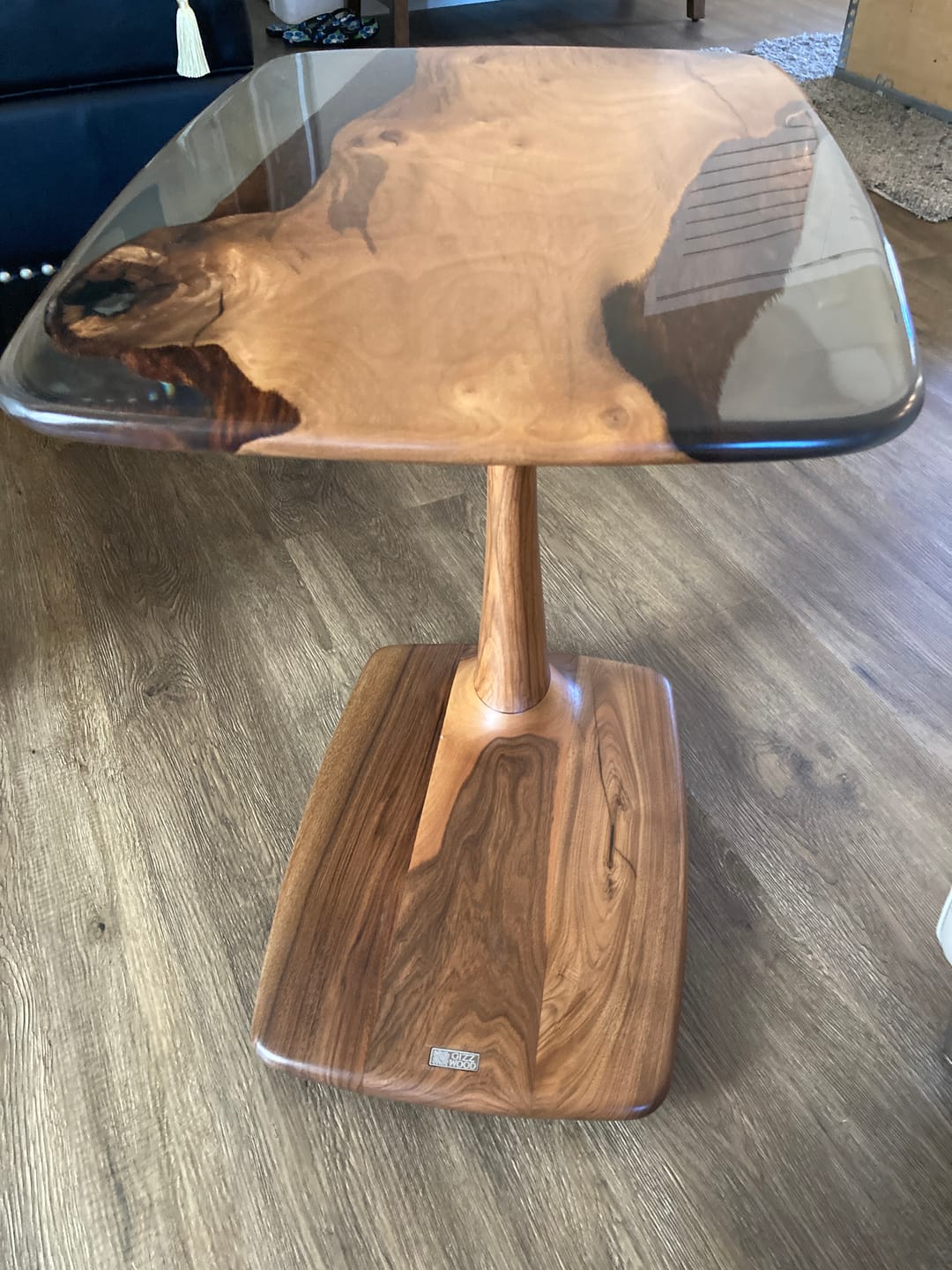Customer photo review of C-Shaped Luxury Resin End / Side Table - Unique Gift Idea