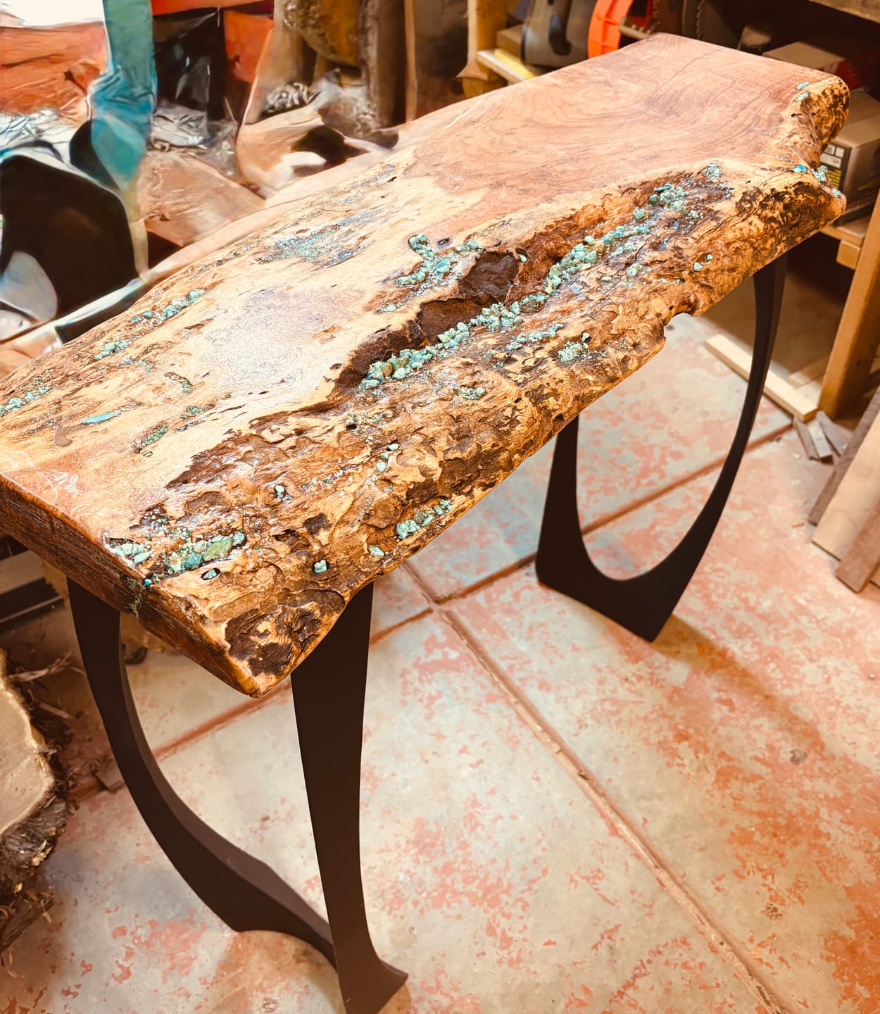 Customer photo review of Console Table Legs 211 Cleo 28H Unique Design