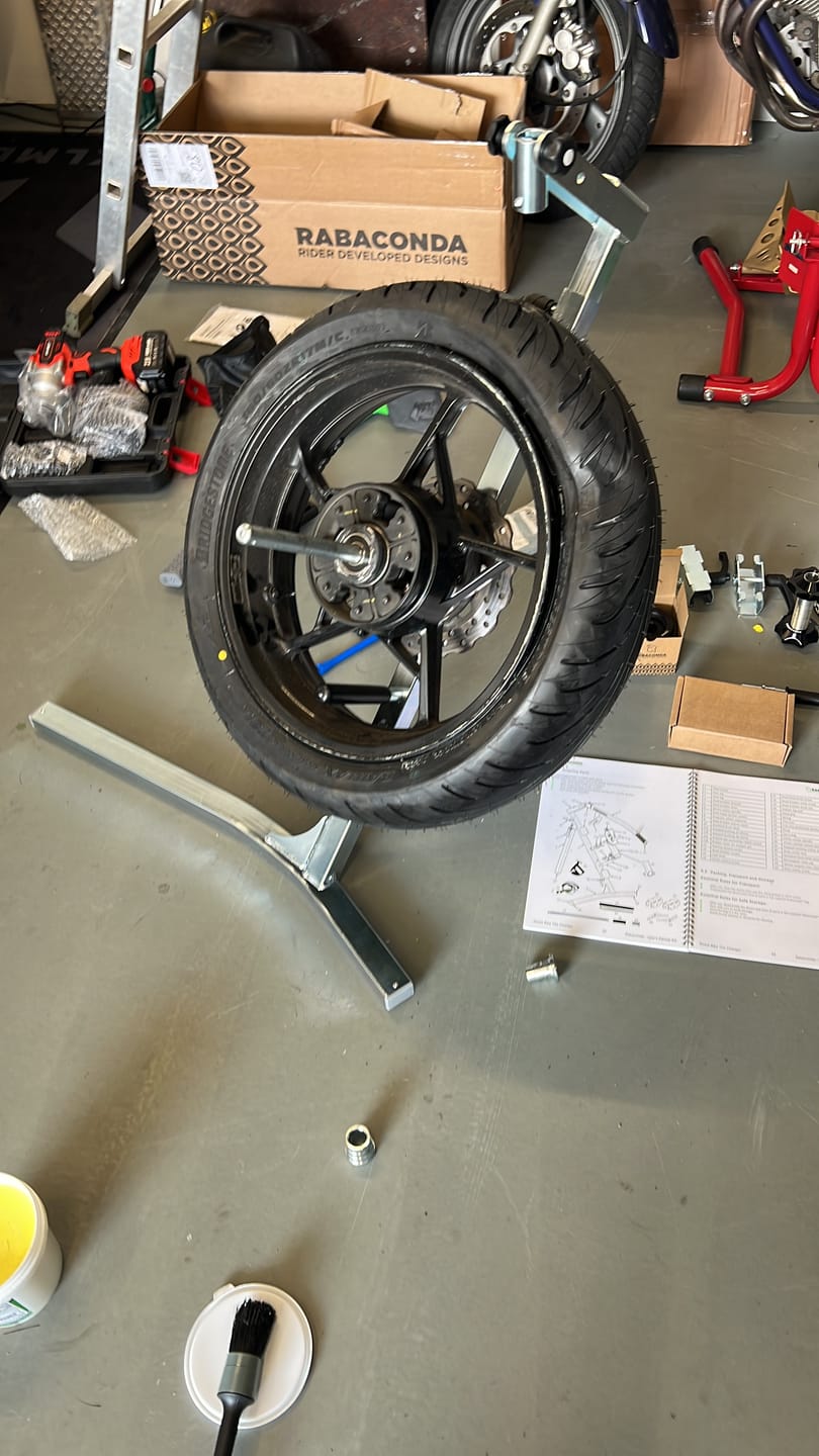 Customer photo review of Street Bike Tire Changer
