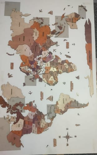 Customer photo review of 3D Wooden World Map Multicolor