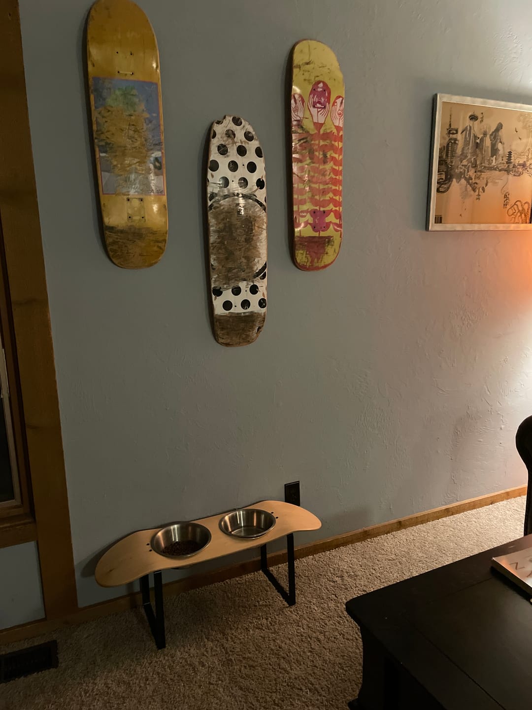 Customer photo review of Pure Maple Skateboard Dog Bowl