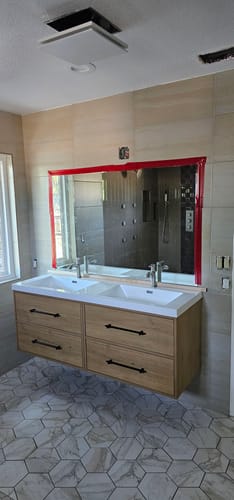 Customer photo review of Engineered Composite Countertop with Integrated Sink