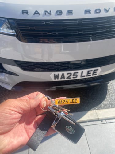 Customer photo review of Personalised Metal Number Plate Keyring
