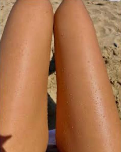 Customer photo review of Liquid Sun Express Self Tan Mousse - Dark