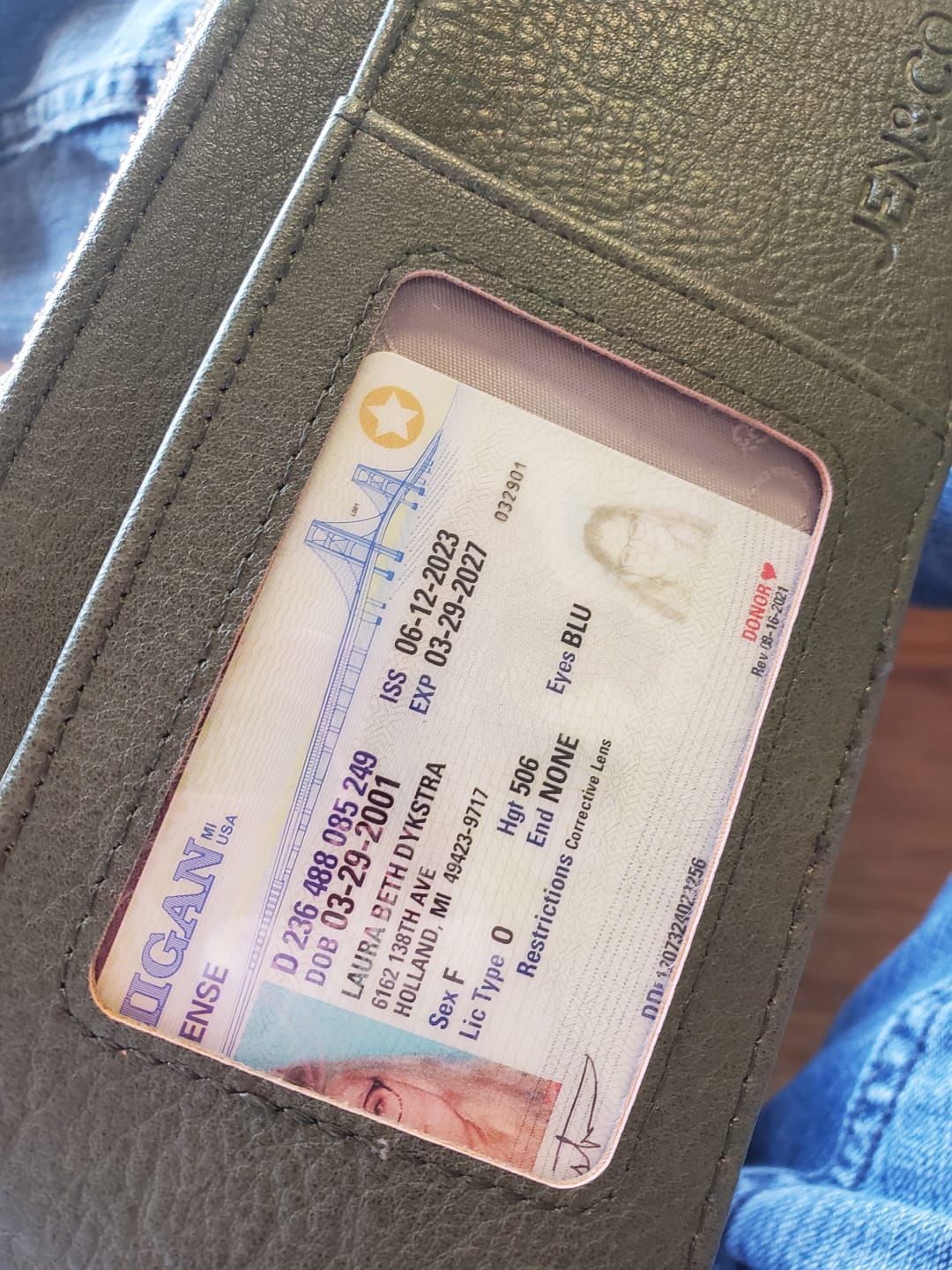 Customer photo review of Saige Vegan Wallet