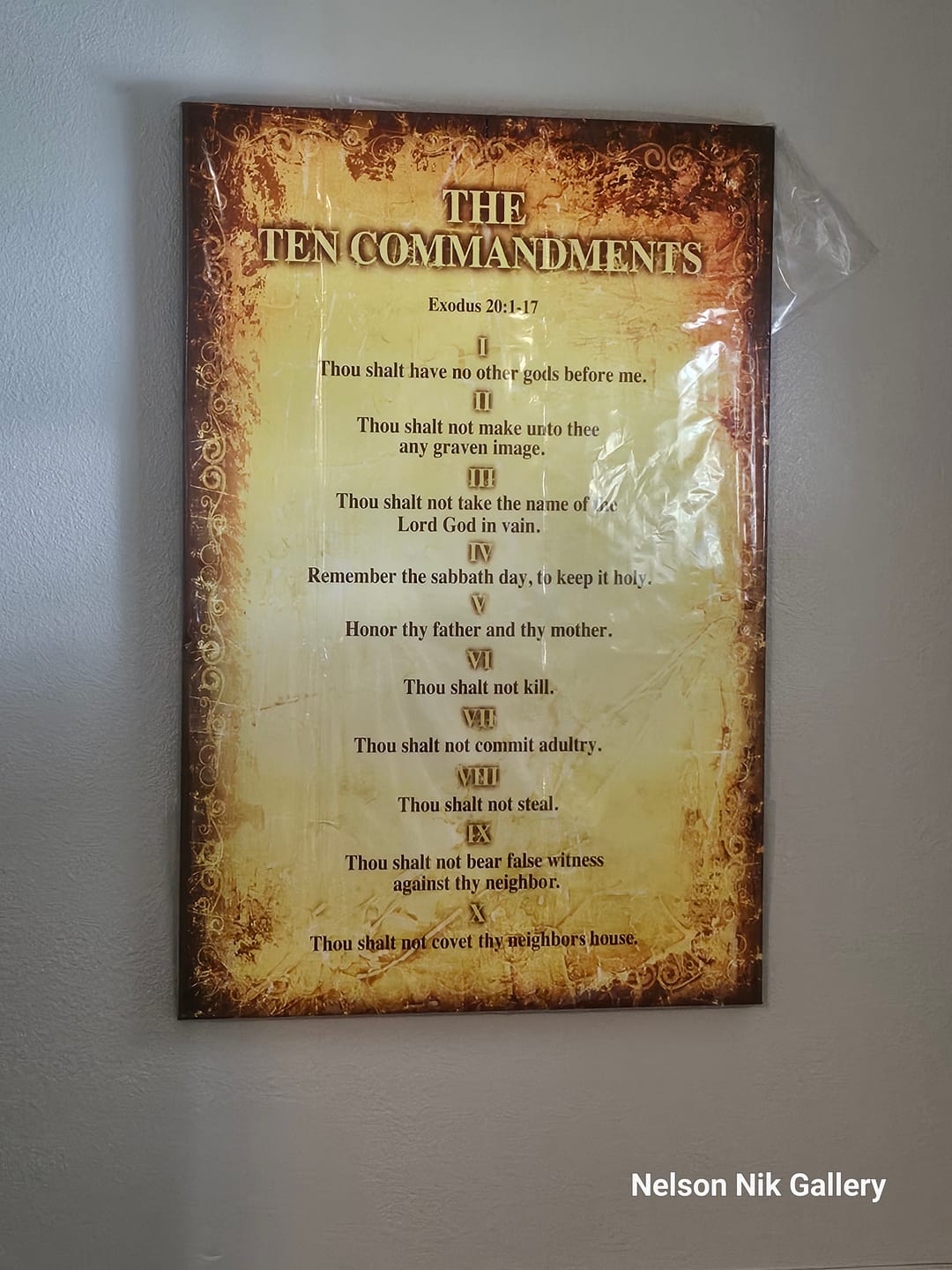 Customer photo review of The Ten Commandments Canvas Wall Art, Religious Decor, 10 Commandments Print