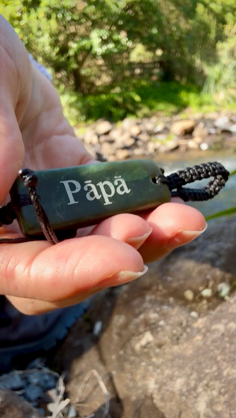 Customer photo review of Engraved Greenstone Bracelet