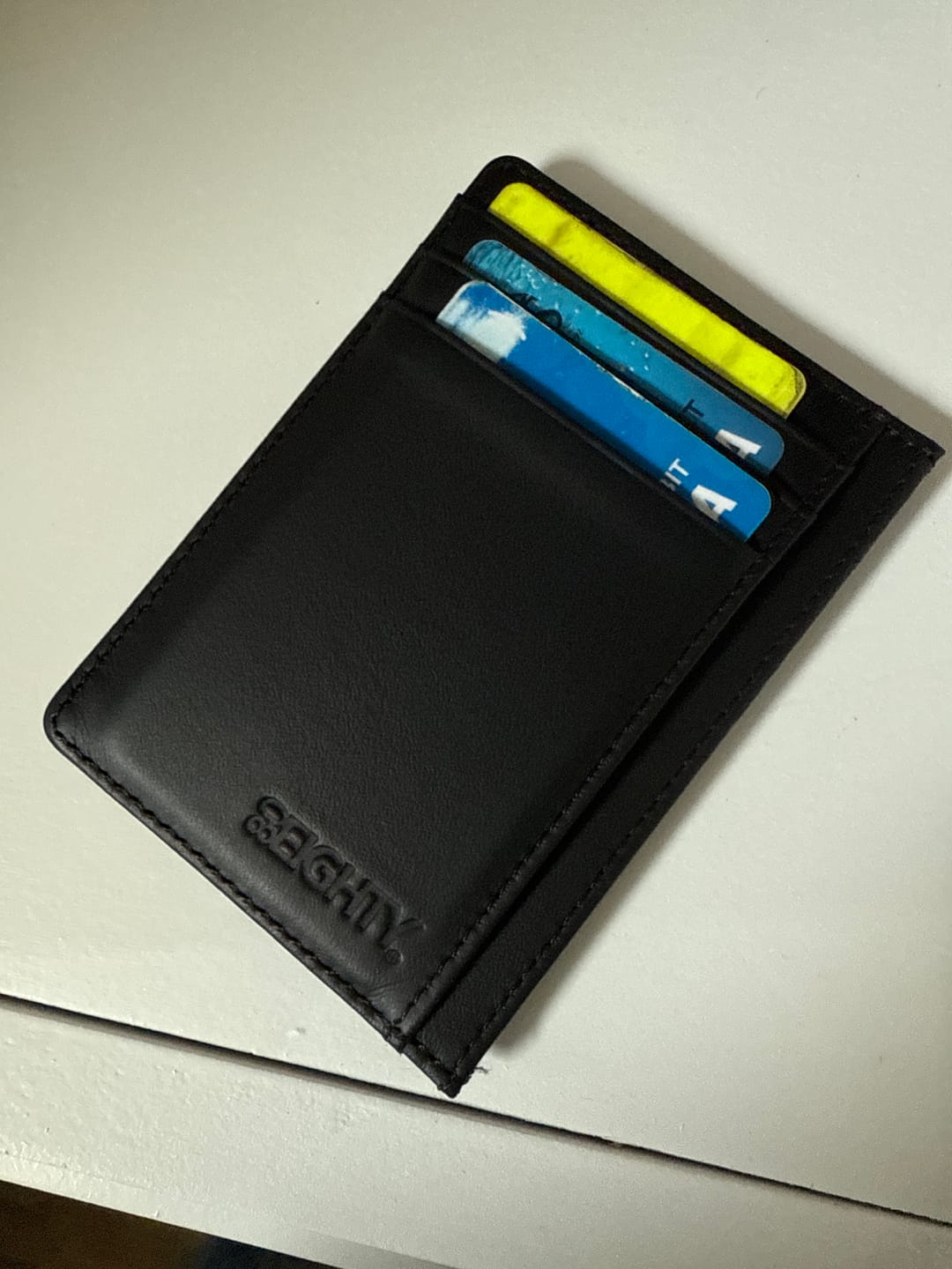 Customer photo review of 80Eighty® Black Leather Wallet