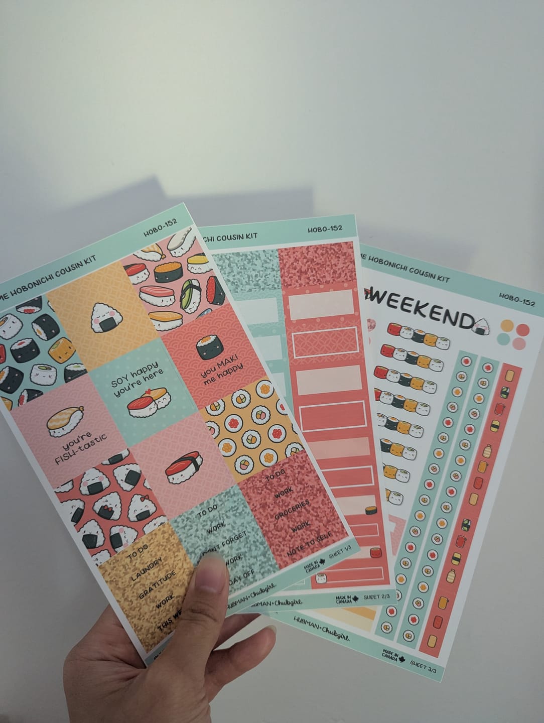 Customer photo review of Sushi Time Theme Hobonichi Cousin Weekly Kit (Set of 3)
