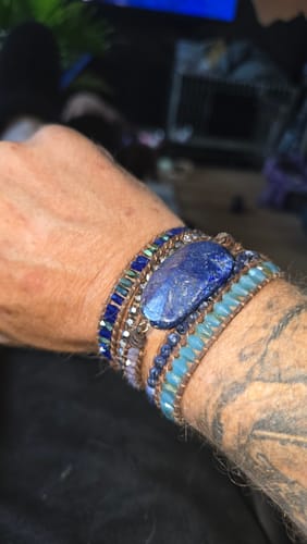Customer photo review of Natural Lapis Lazuli & Sodalite Wrap Bracelet