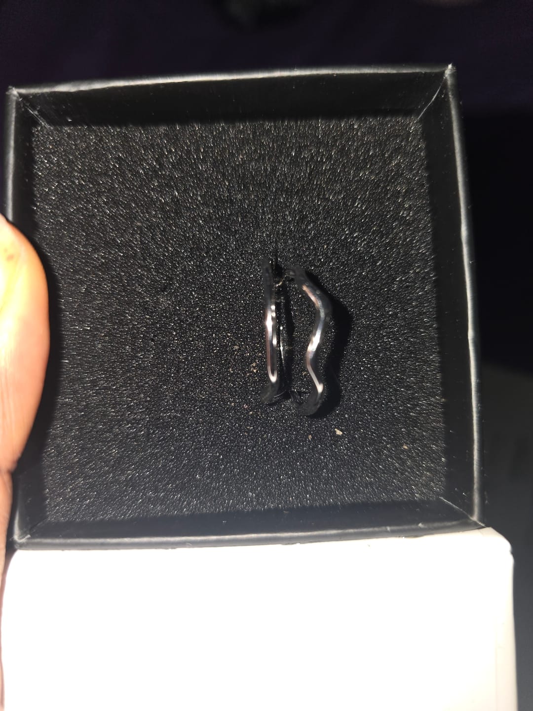 Customer photo review of Serena 18k White Gold Plated 22mm Wavy Hoop Earrings