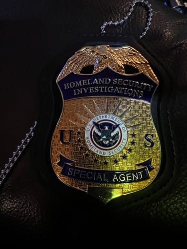 Customer photo review of US HSI Homeland Security Investigations Special Agent Badge Solid Copper Replica Movie Props