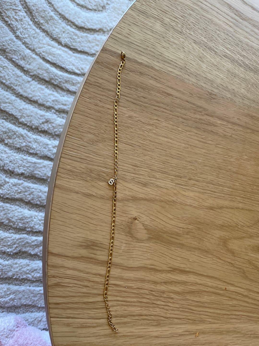 Customer photo review of Iced Letter Anklet w/ Figaro Chain